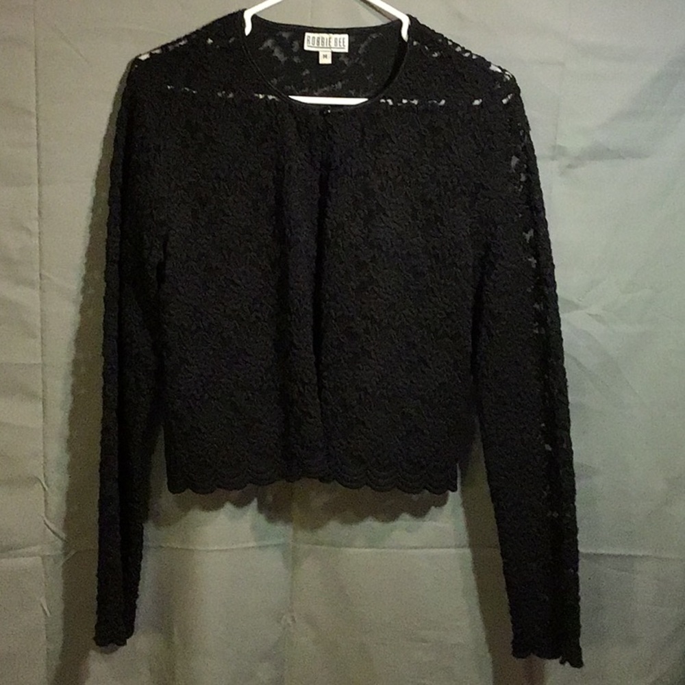 ROBBIE BEE women’s 1 button sweater sz M black